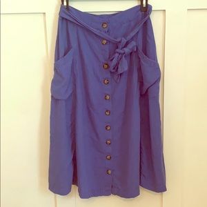 a.n.a blue midi skirt